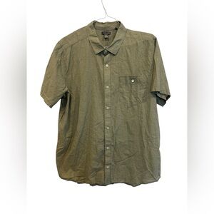 Toad&Co Men’s Short Sleeve Shirt‎ Size XL Green Plaid Button Up Organic Cotton